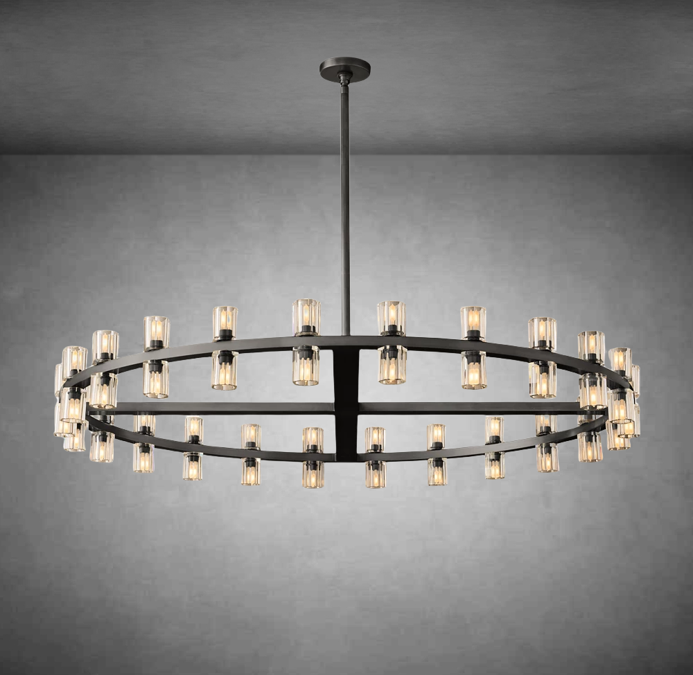 Reger Round Chandelier 36" 48" 60"-Chandelier-Merlin Lamps-48"-Bronze-merlinlamps