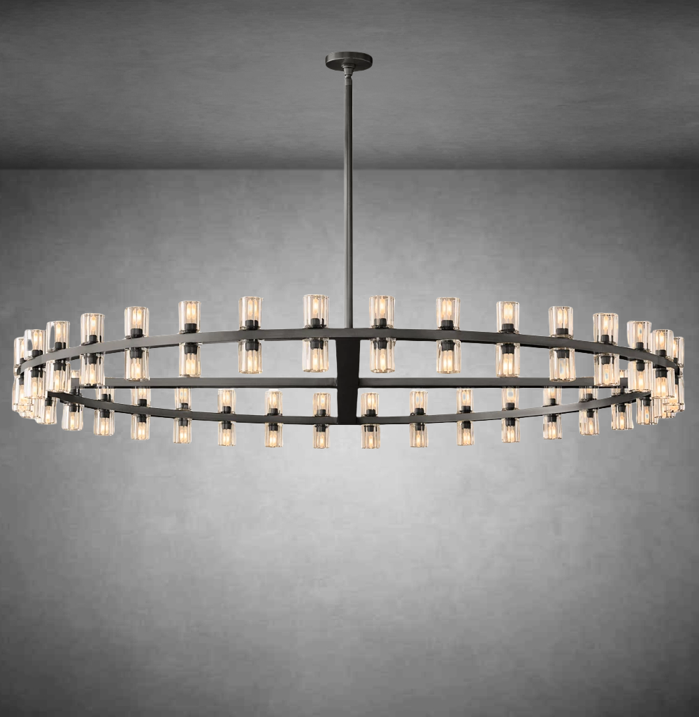 Reger Round Chandelier 36" 48" 60"-Chandelier-Merlin Lamps-60"-Bronze-merlinlamps