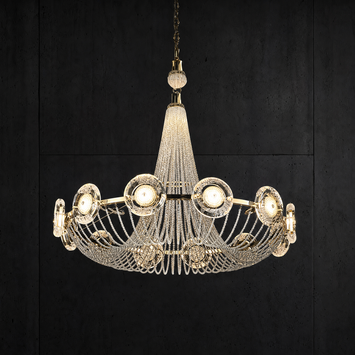 Rococo Dream Modern Sculptural Ring Chandelier - main