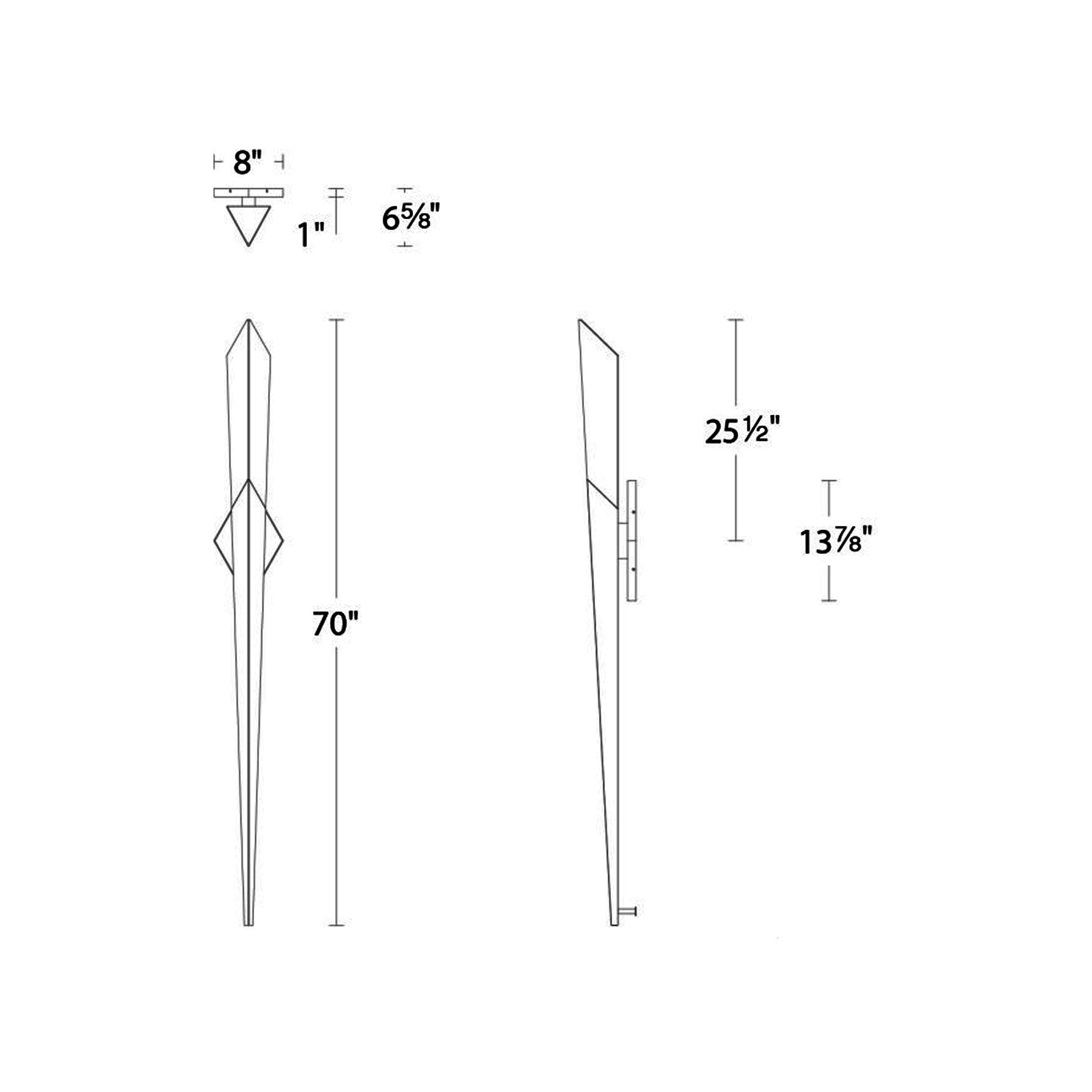 Solitude LED Wall Light - line drawing.