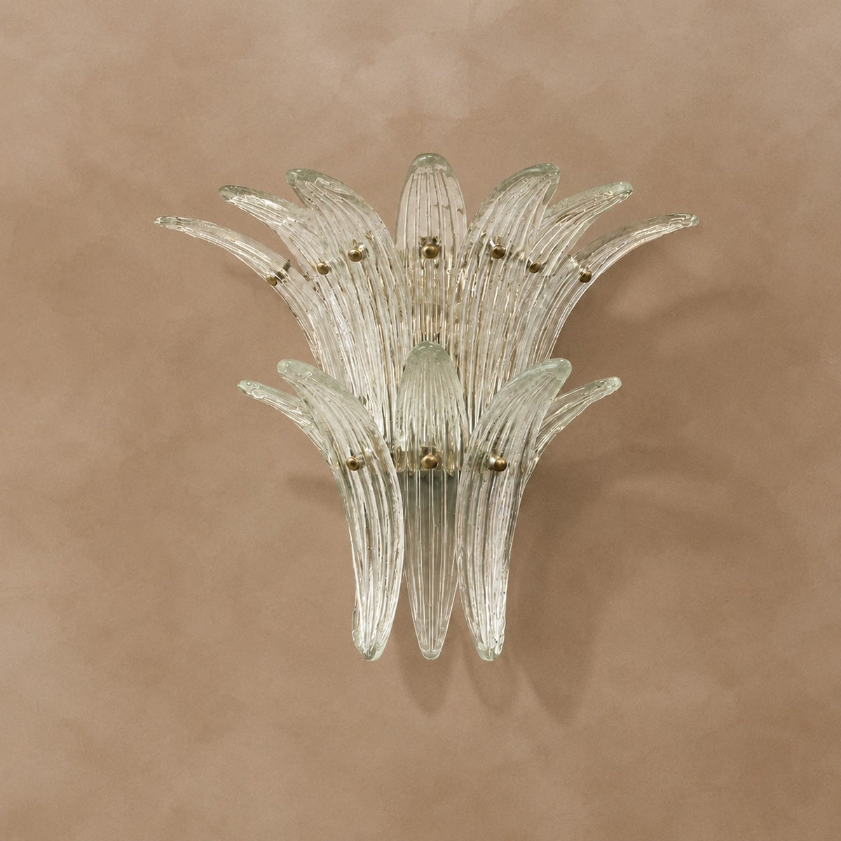 Seraphia Two-Tier Glass Leaf Wall Sconce 17.7"