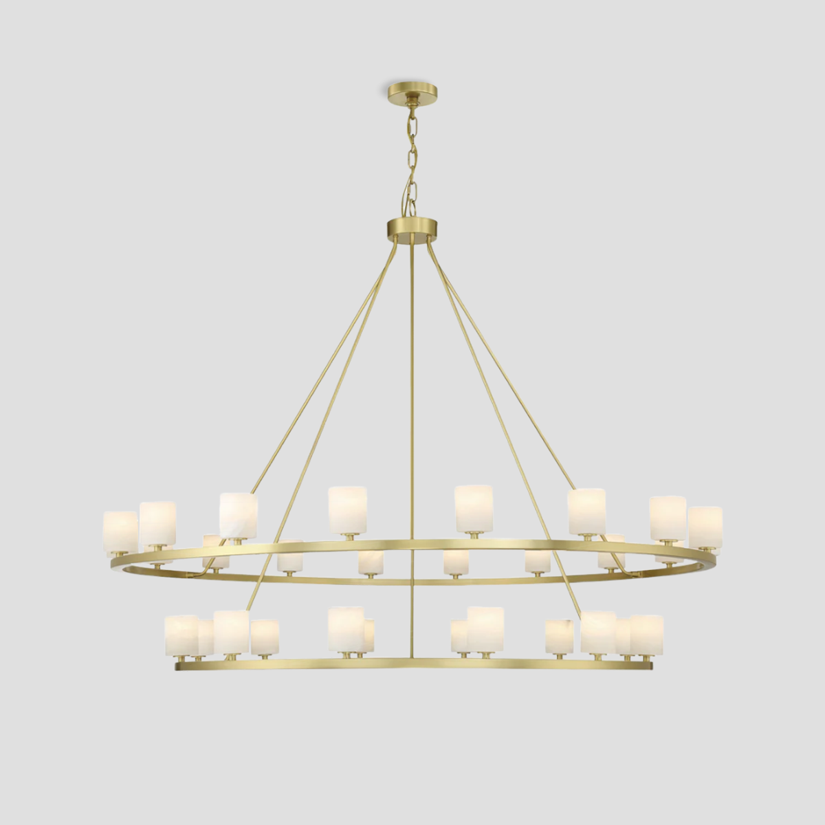 Aragon Tiered Crystal/Stone Chandelier 59"