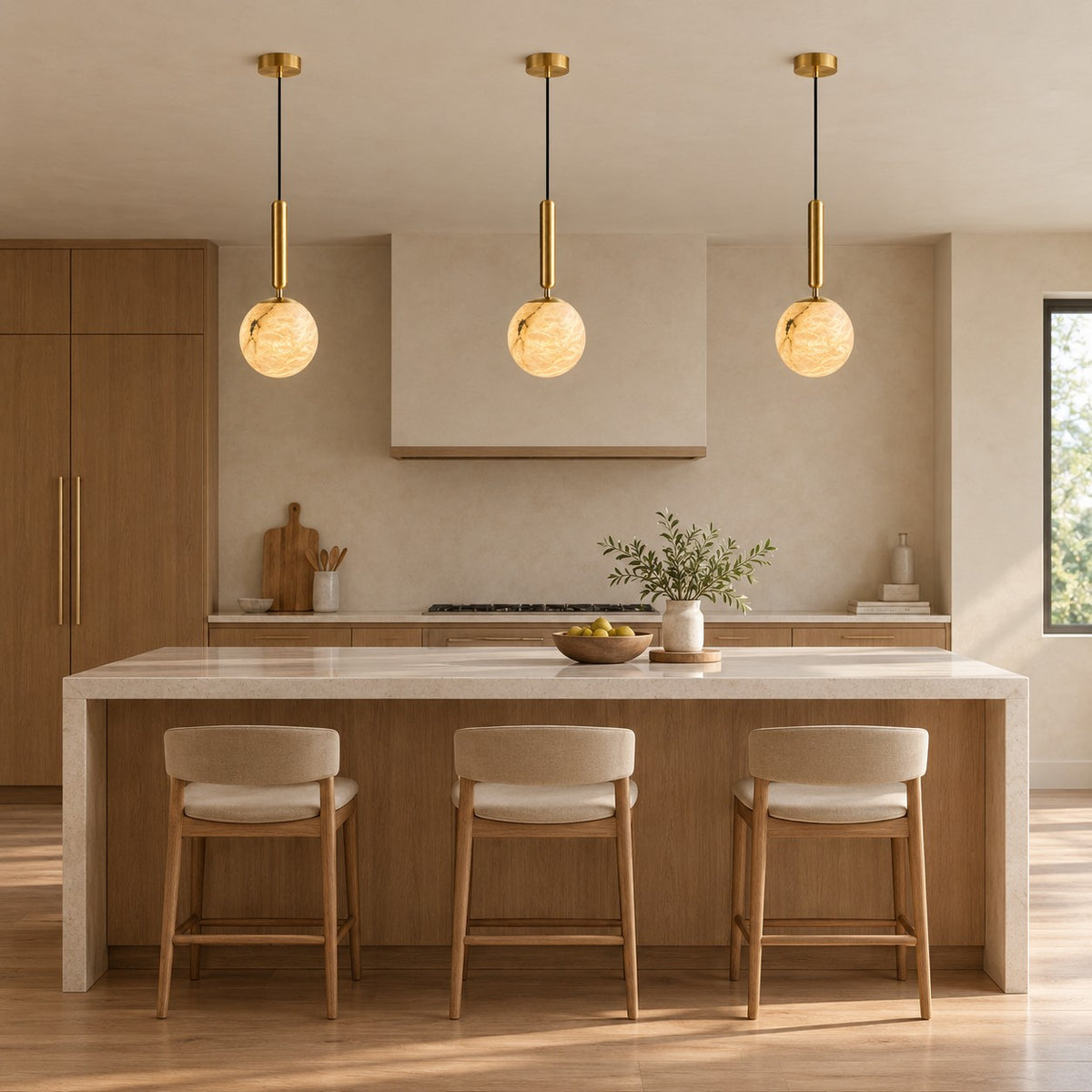 Solenne Modern Alabaster Mini Pendant Light
