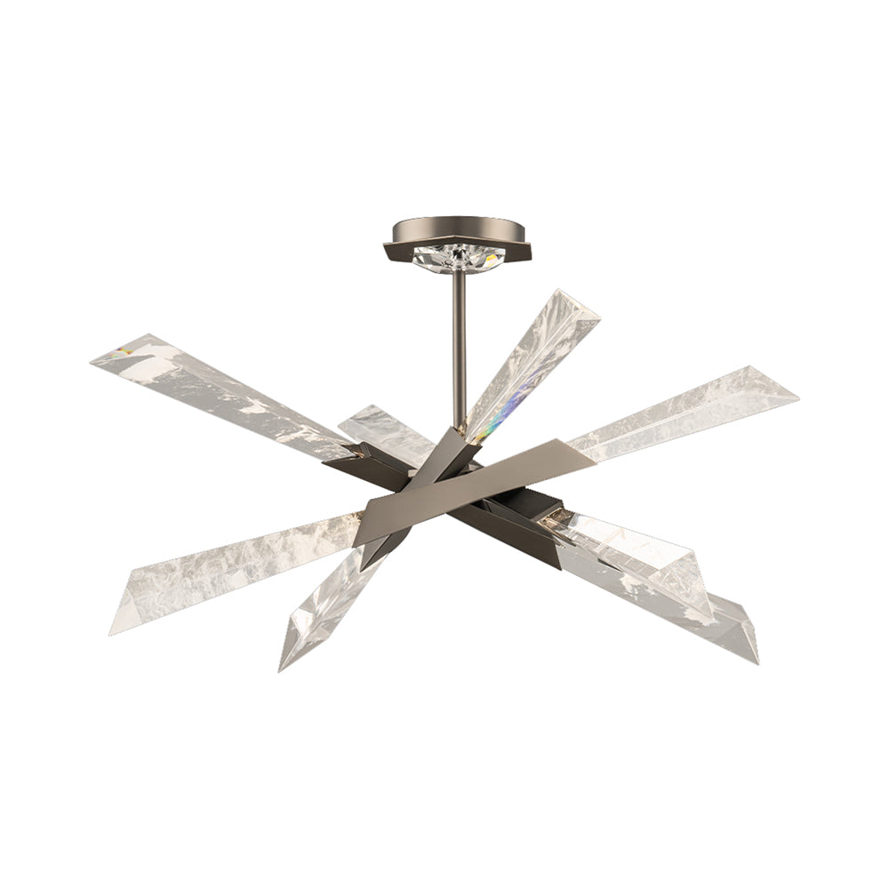 Solitude LED Semi Flush Mount Ceiling Light – Crystal Glam Finish