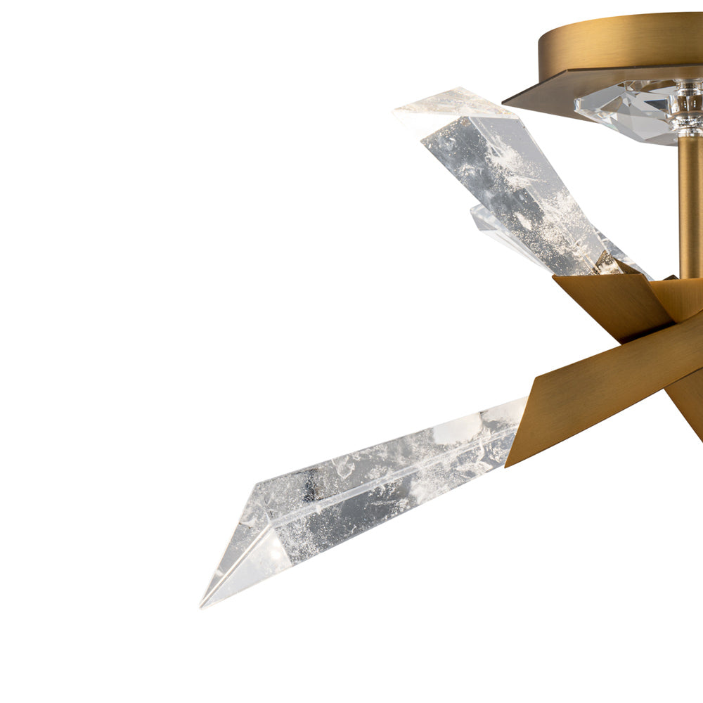 Solitude LED Semi Flush Mount Ceiling Light – Crystal Glam Finish