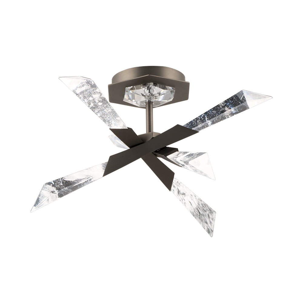 Solitude LED Semi Flush Mount Ceiling Light – Crystal Glam Finish