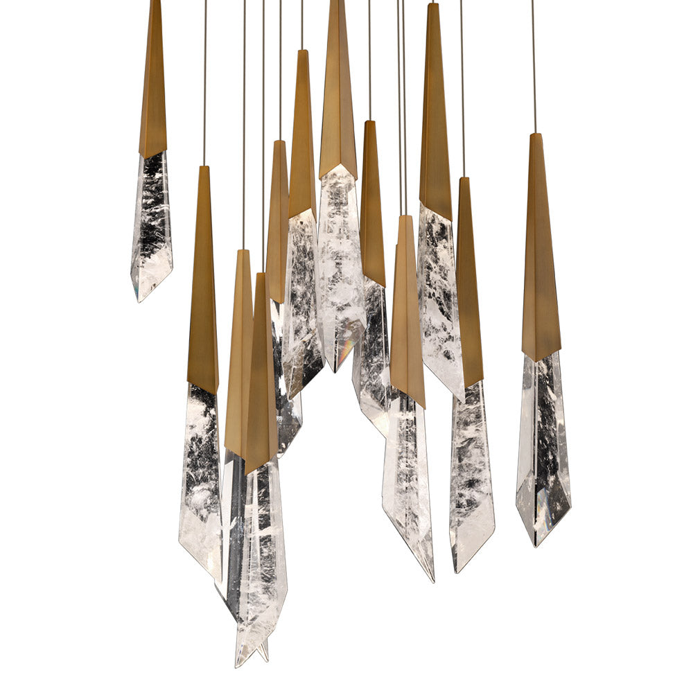 Solitude Square LED Multi Pendant Light – Crystal Cluster Fixture