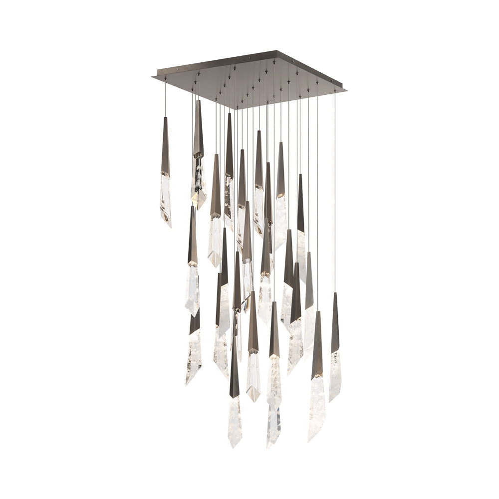Solitude Square LED Multi Pendant Light – Crystal Cluster Fixture