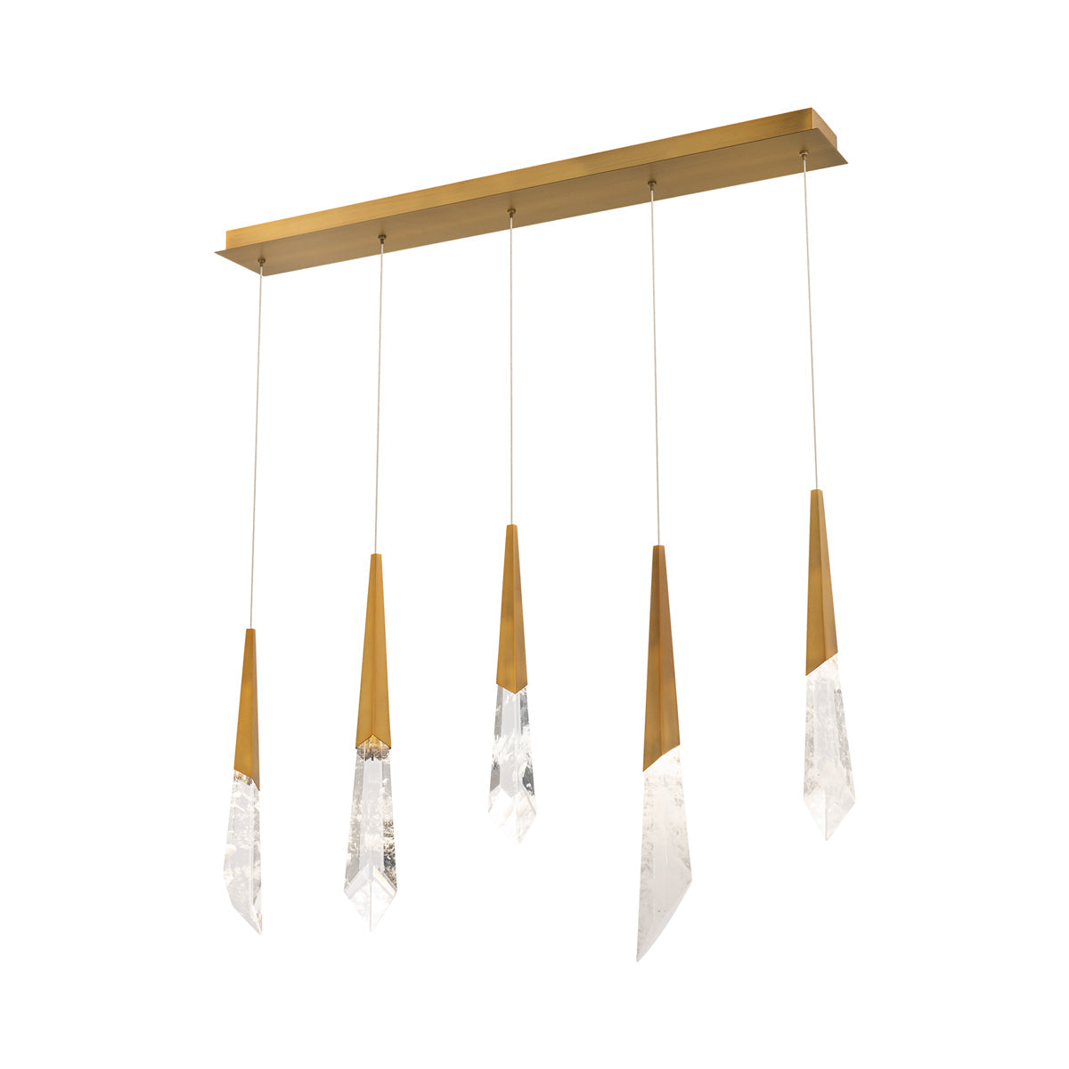 Solitude Linear LED Multi Pendant Light Luxury Crystal Fixture
