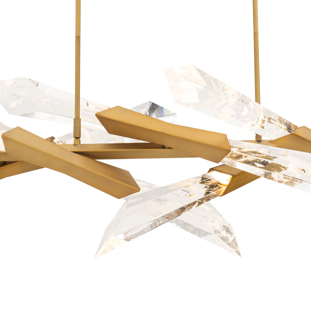 Solitude Linear LED Pendant Light with Crystal Shards