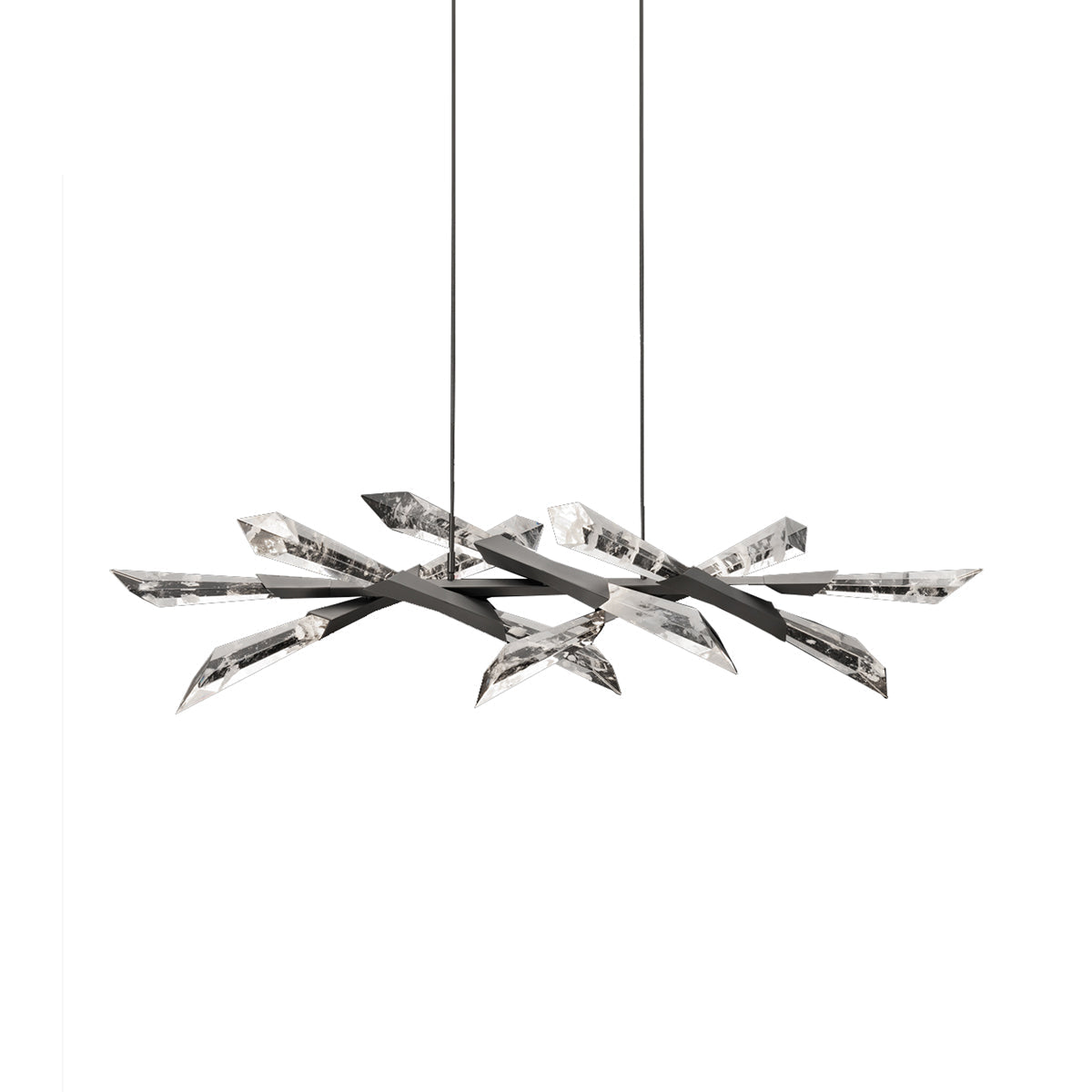 Solitude Linear LED Pendant Light with Crystal Shards