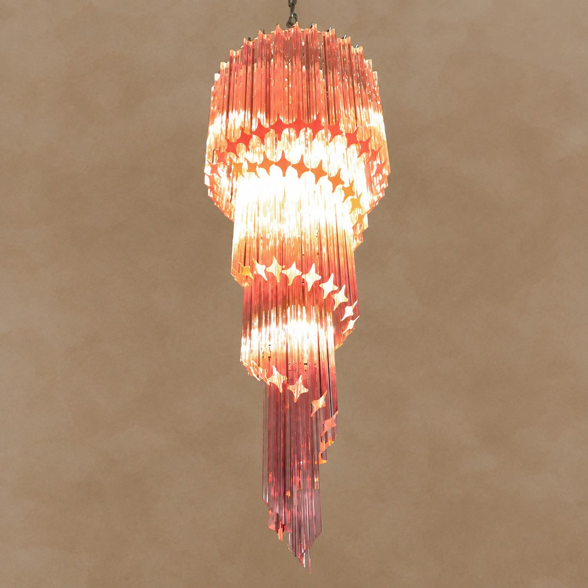Spiral Prism Glass Chandelier 15.7"