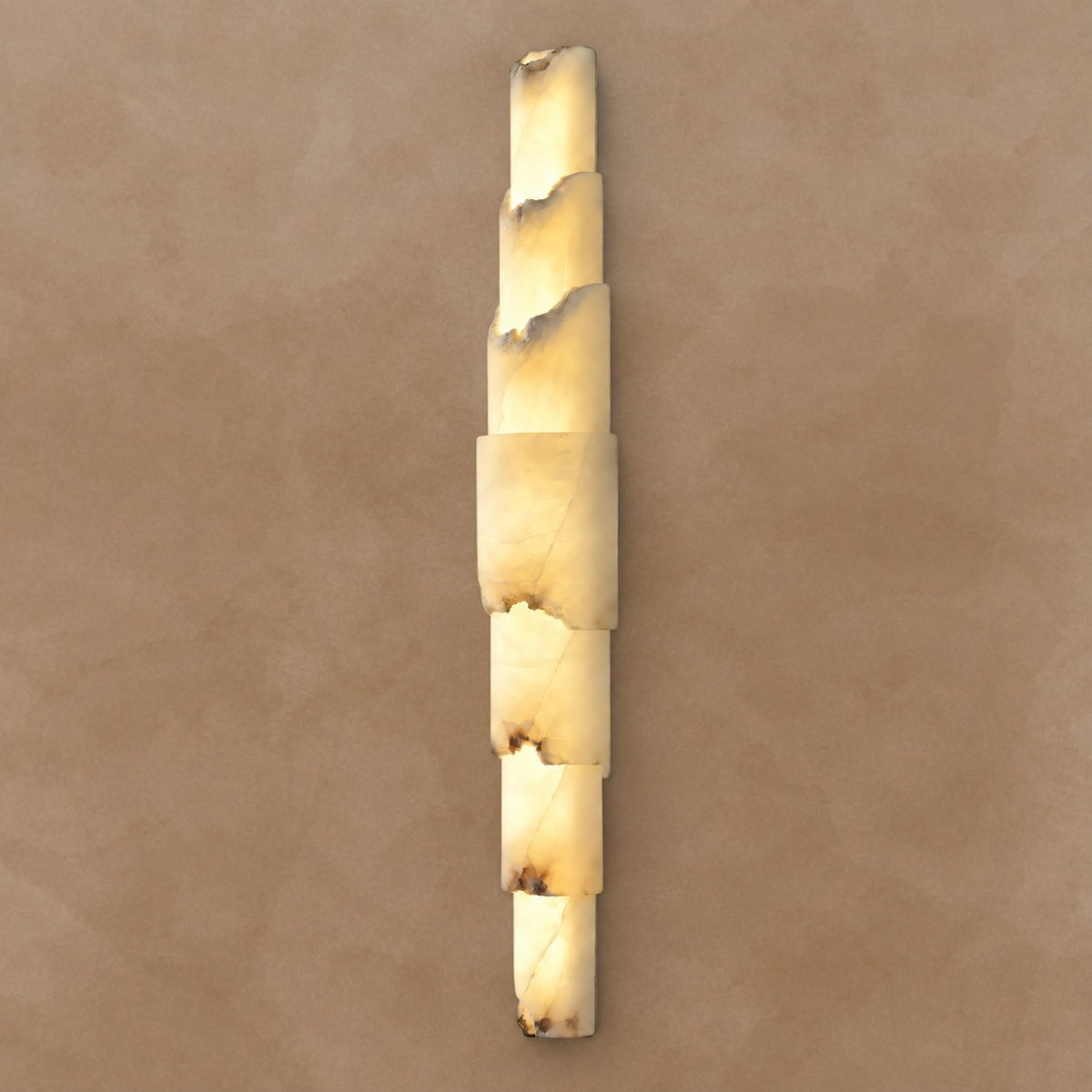 Stravelle Layered Alabaster Organic Modern Wall Sconce