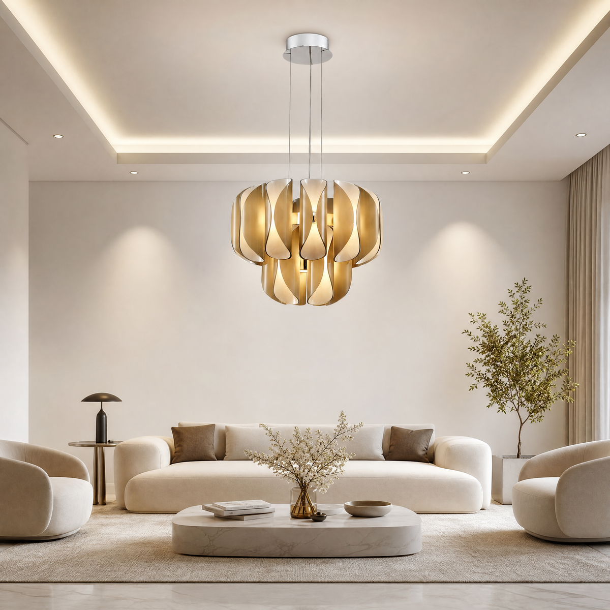 Glass Pendant Light in a living room