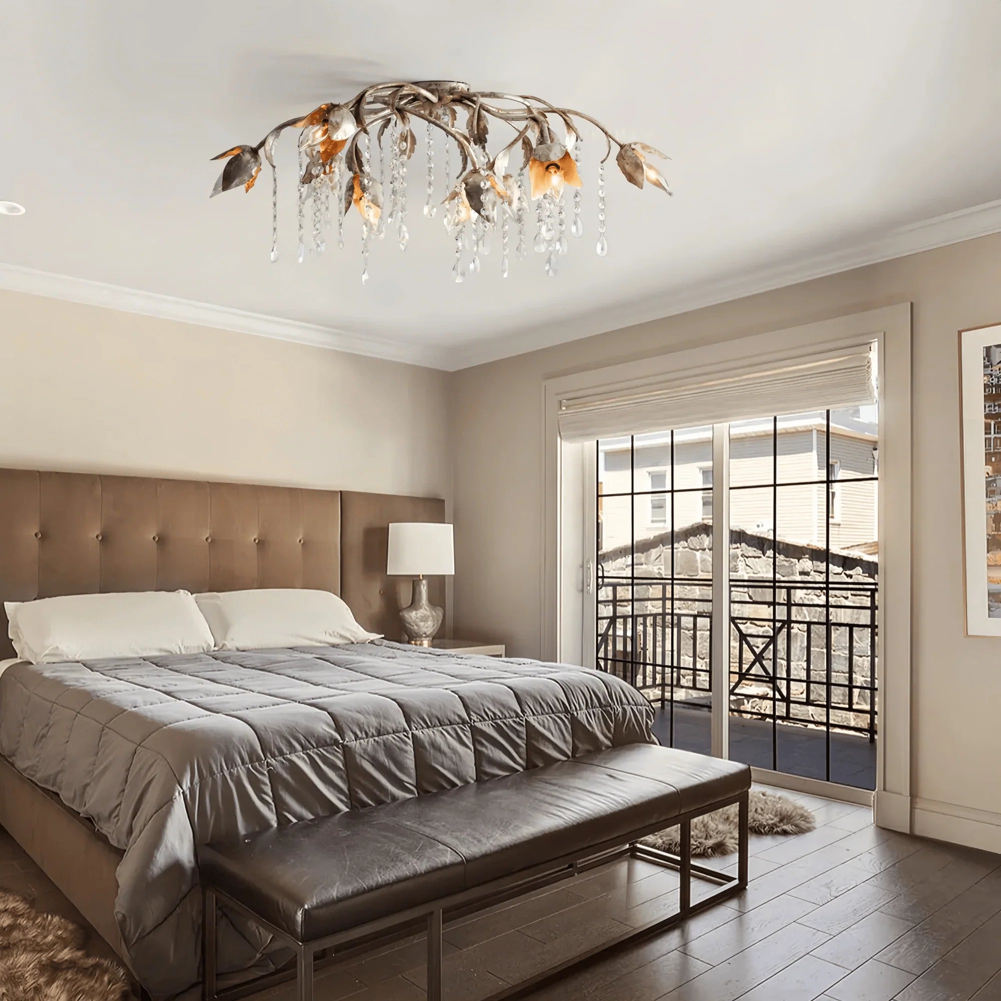 Viticcia Flushmount 24" 32" in clear - modern bedroom lighting