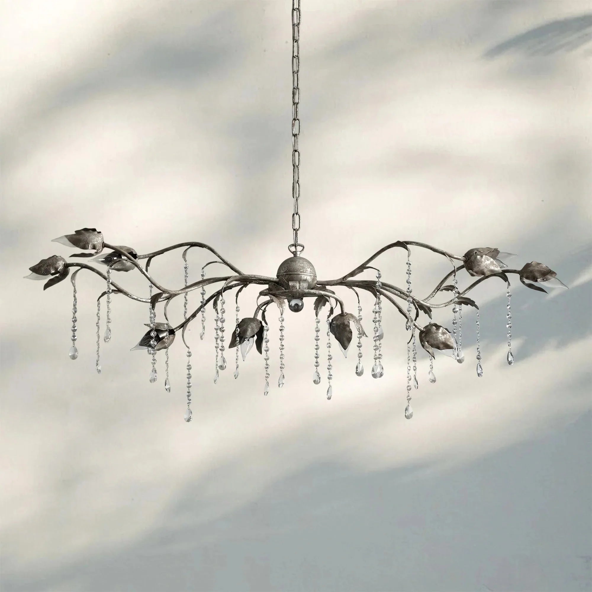 Viticcia Rectangular Chandelier 52" 61" 71" - clear finish, modern home lighting