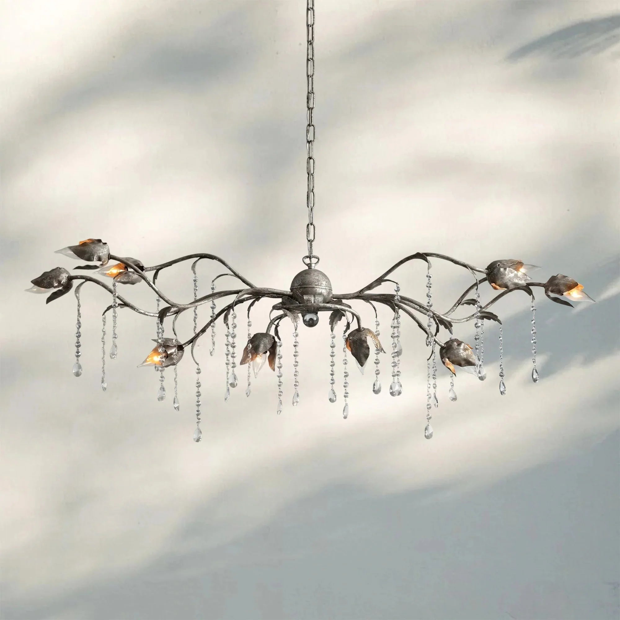 Viticcia Rectangular Chandelier 52" 61" 71" in clear by Blush Lighting