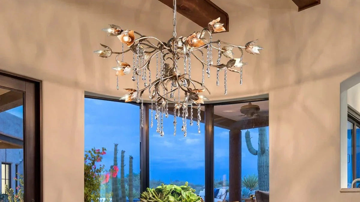 Vermelia Round Chandelier in clear - modern dining room lighting
