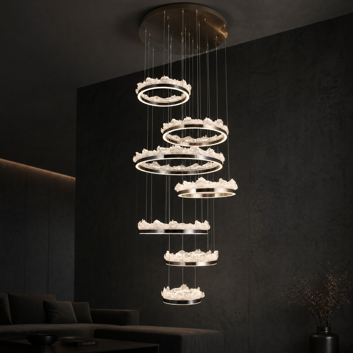Wind & Wave Modern Sculptural Ring Chandelier - main