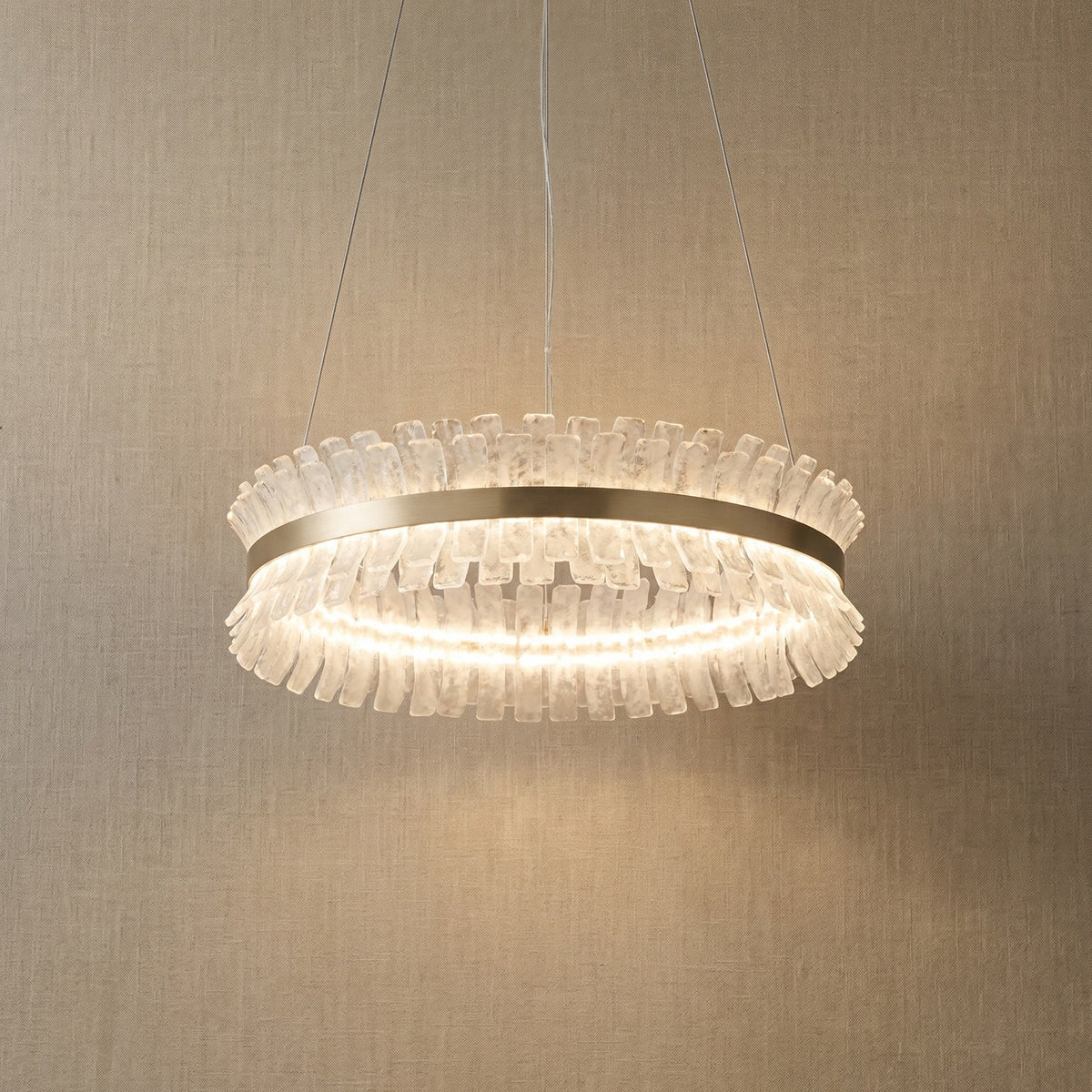 Detail of the stainless steel with champagne gold finish