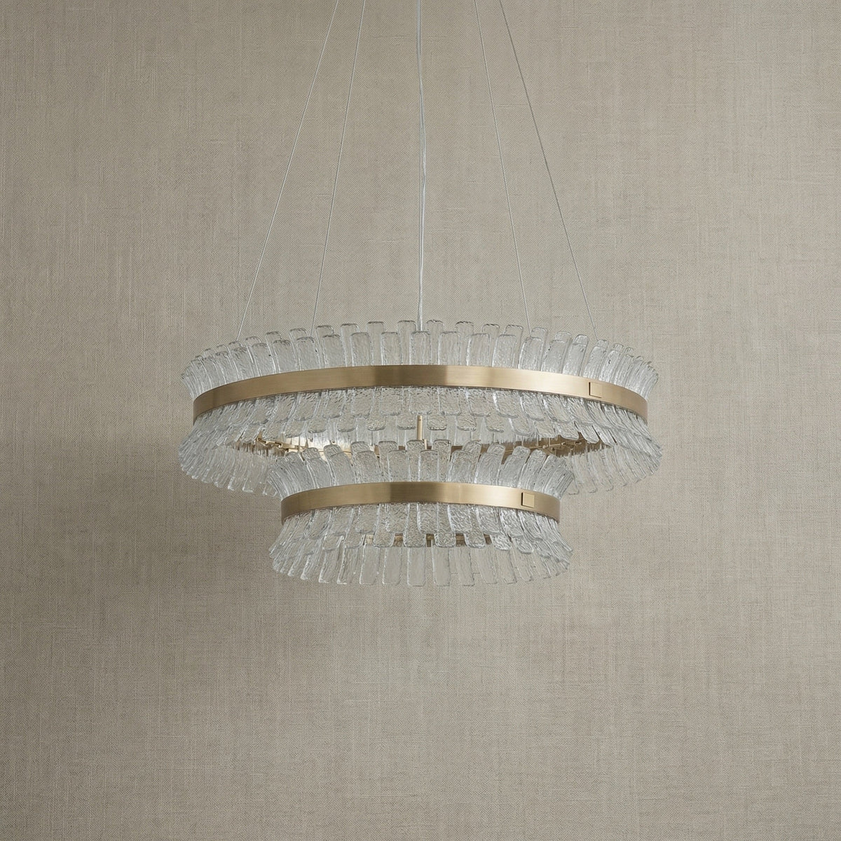 Detail of the stainless steel with champagne gold finish