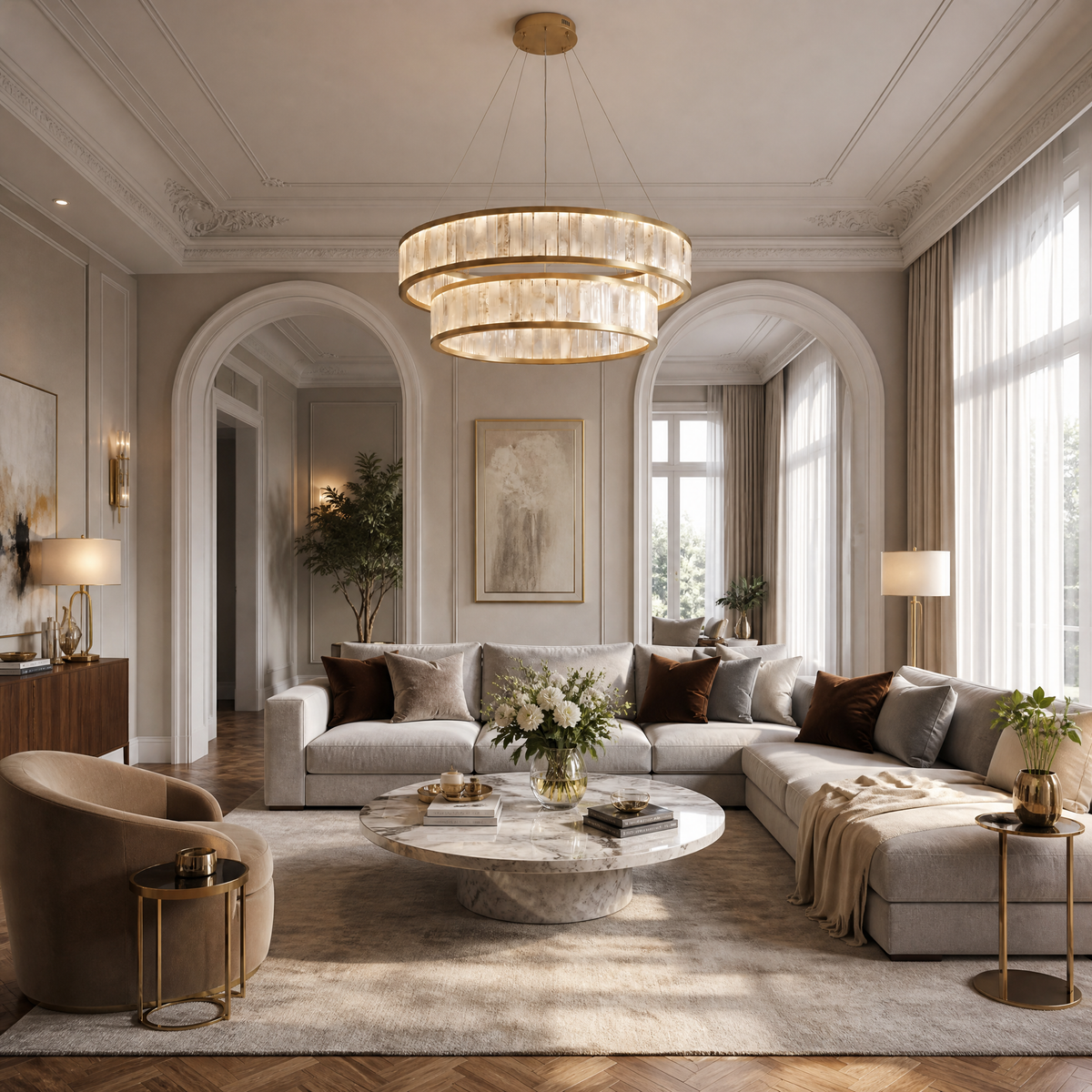 Chandelier in a foyer