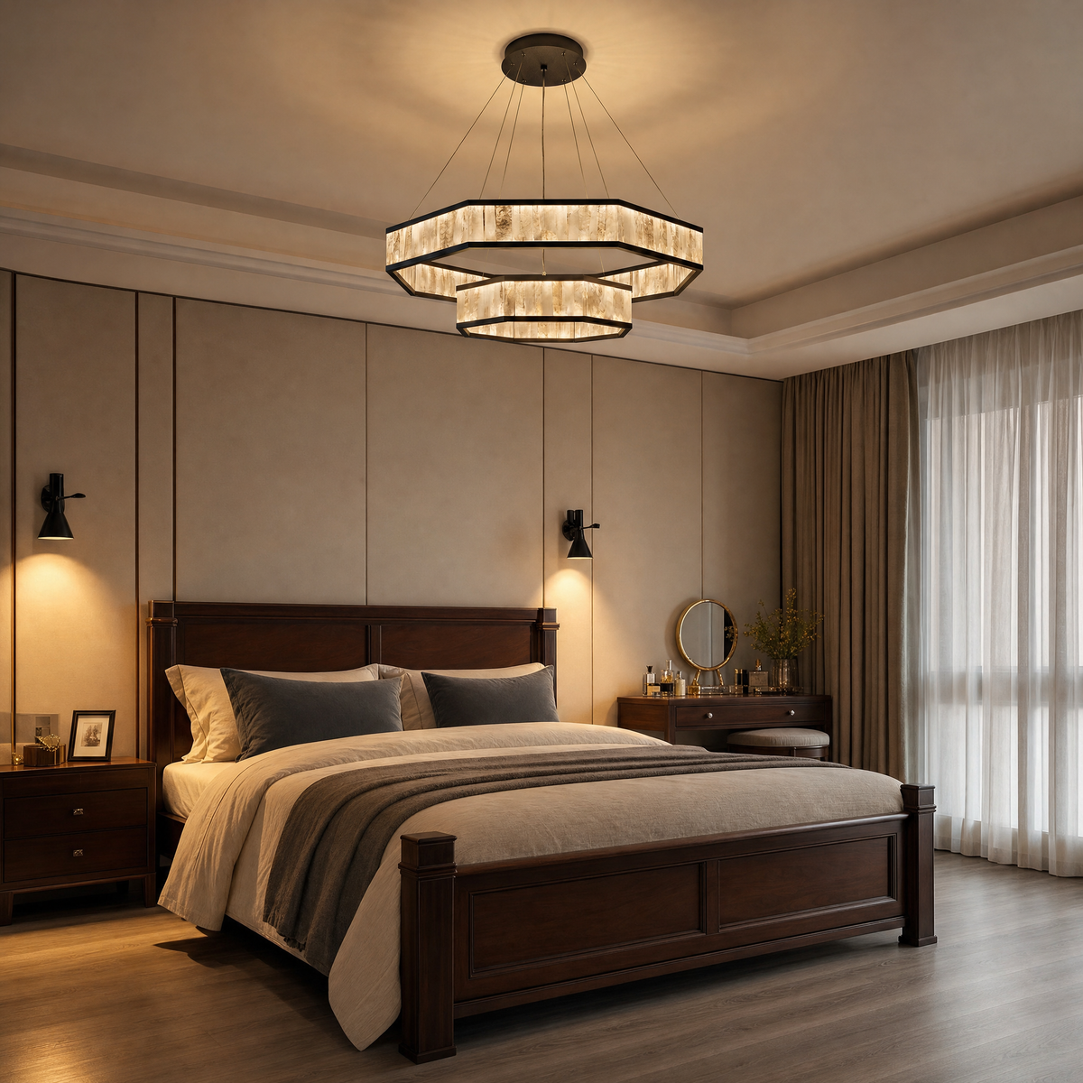 Natural Stone Pendant Light in a great room