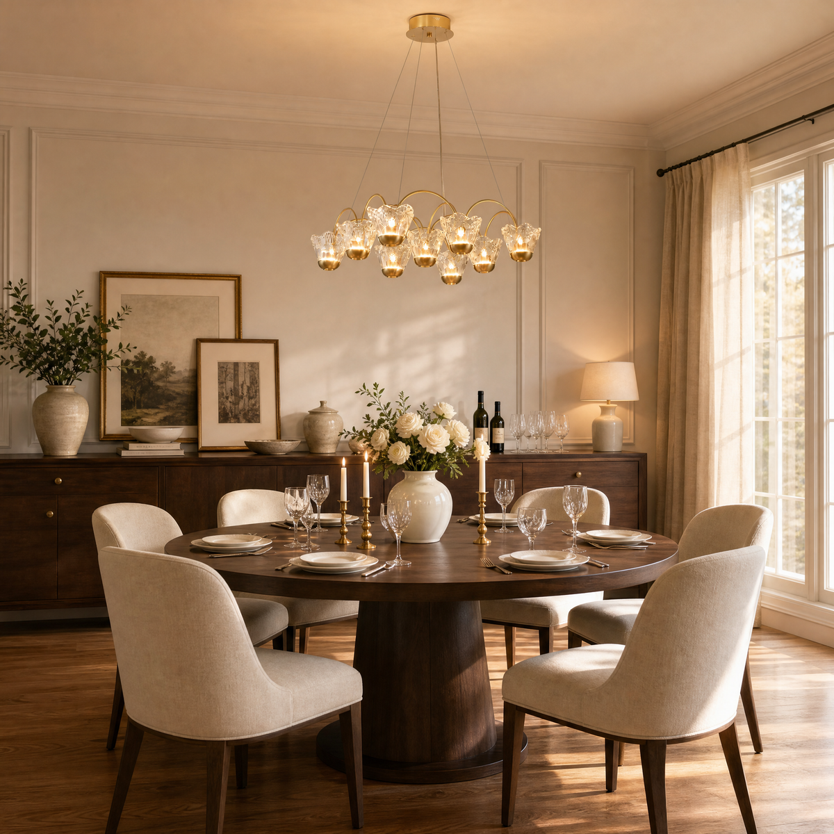 Pendant Light Fixtures Glass in a dining room