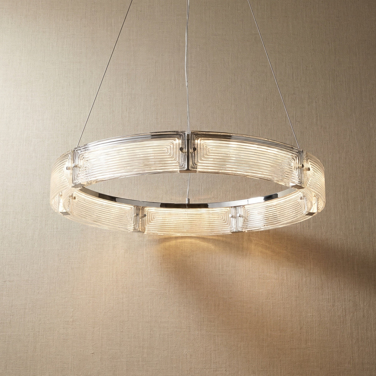Glass Round Chandelier in a great room