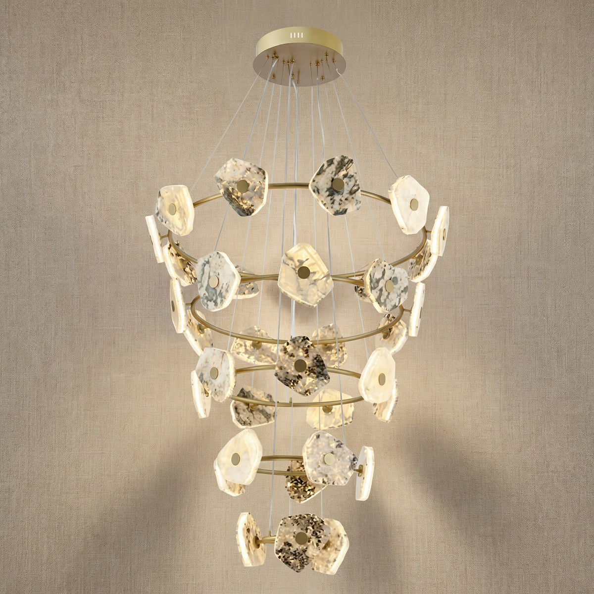 Cascading Chandelier in gold