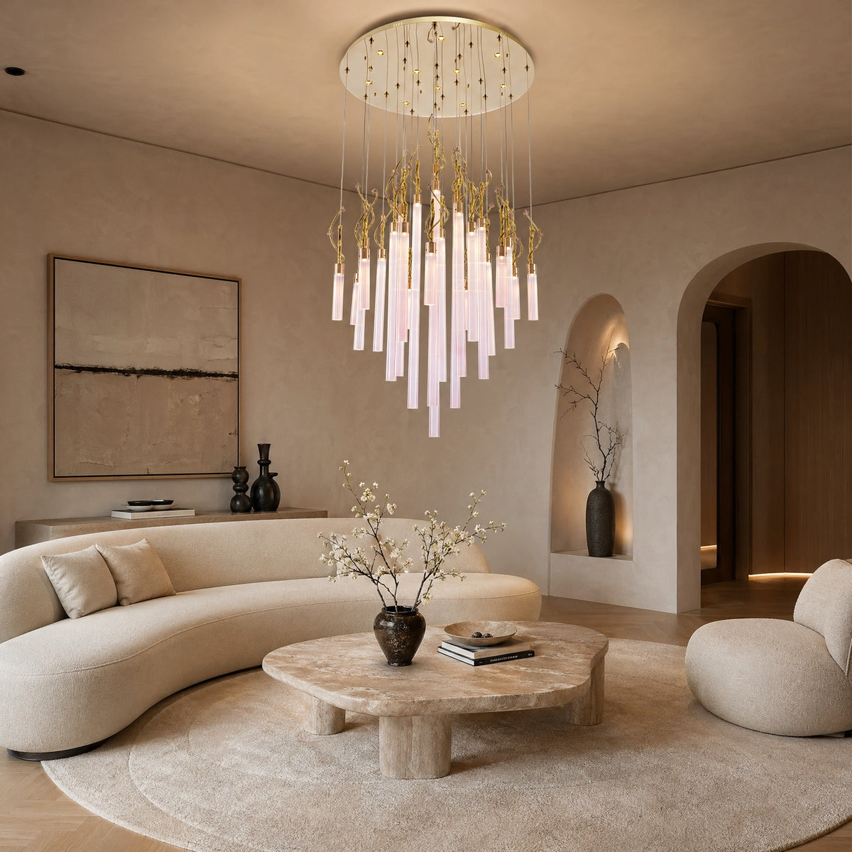 Modern Chandelier in a dining room
