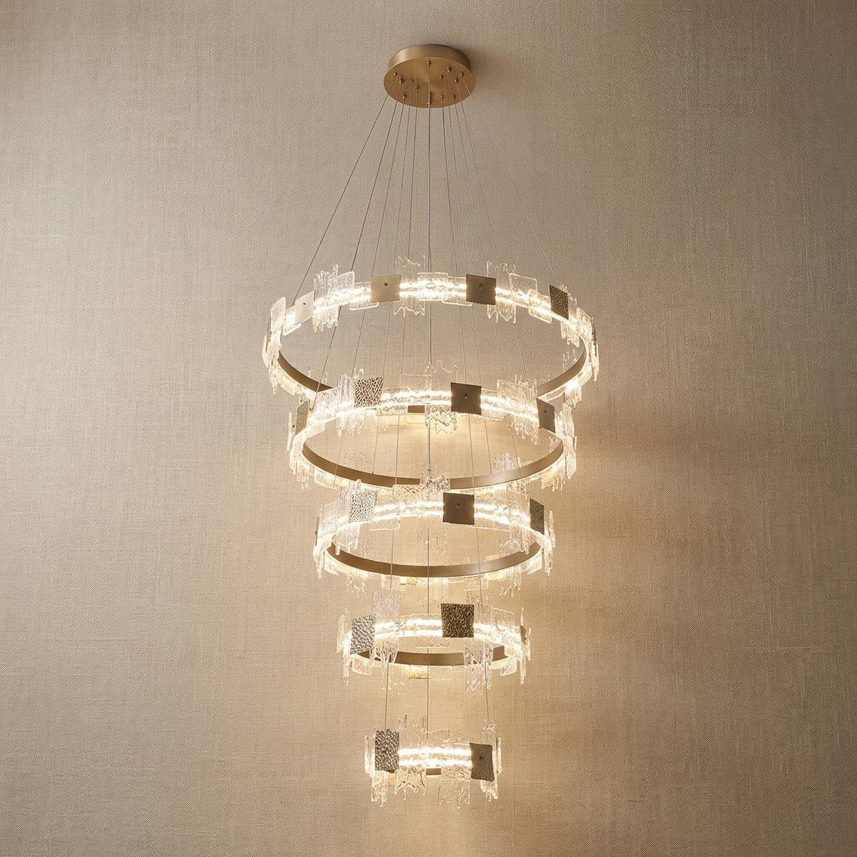 Modern Chandelier in champagne gold