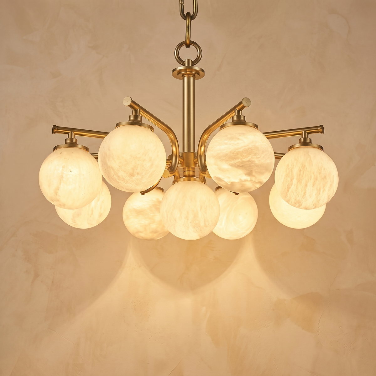 Brass 9-orb 91064 (extra) Alabaster Pendant Light — D720 — mra-brass-9-orb-91064-extra-d720-product