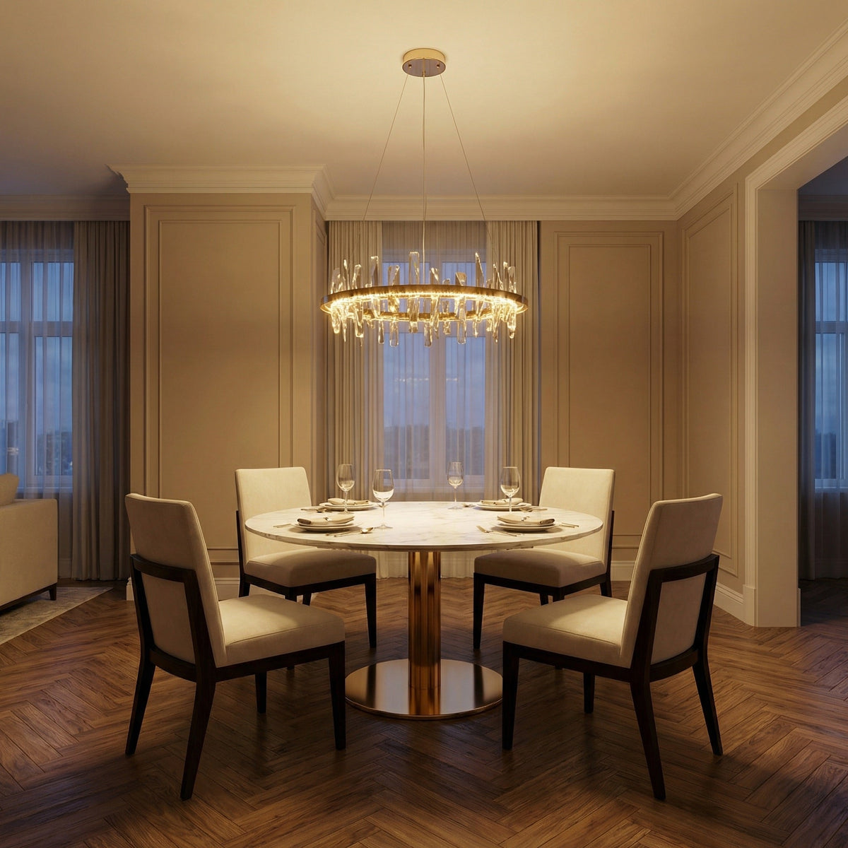 Yiosi Series Crystal Pendant Light Style E - scene-1