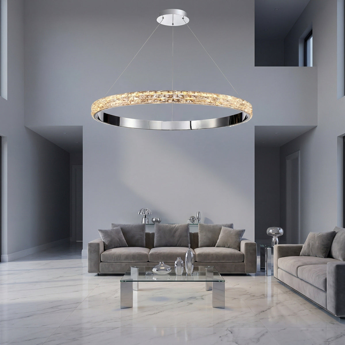 Yiosi Series Crystal Pendant Light Style L - scene-1