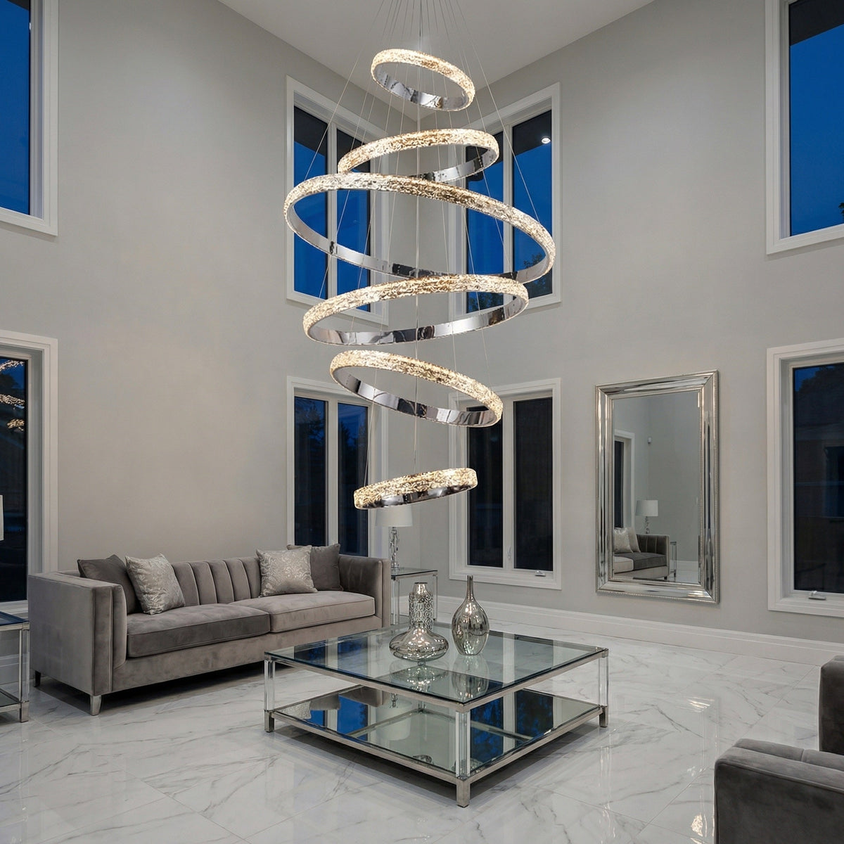 Yiosi Series Crystal Pendant Light Style L - scene-1