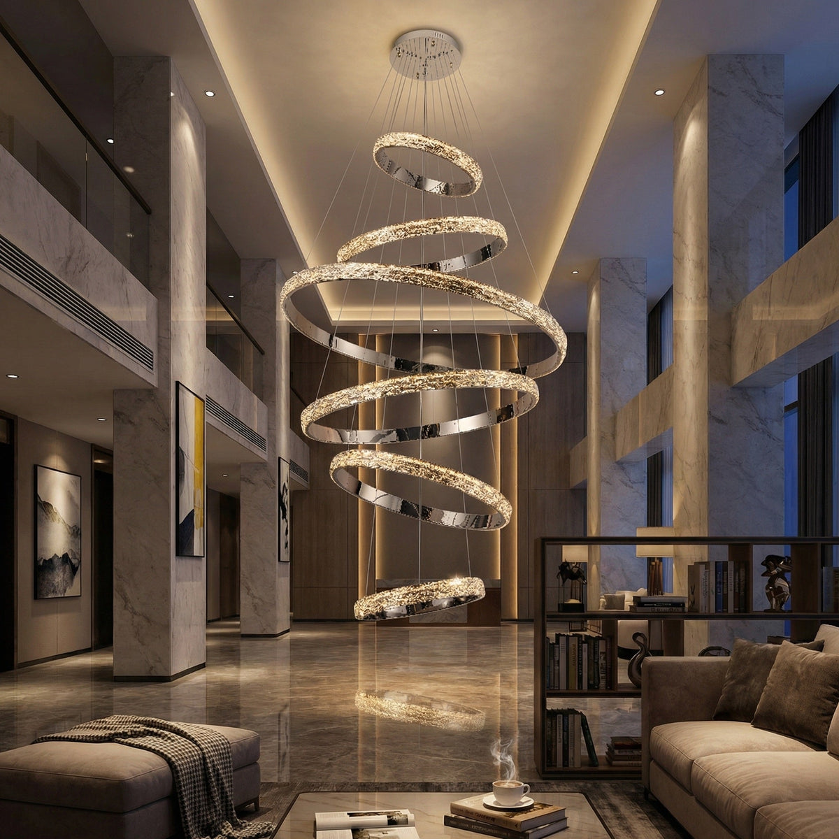 Yiosi Series Crystal Pendant Light Style L - scene-3