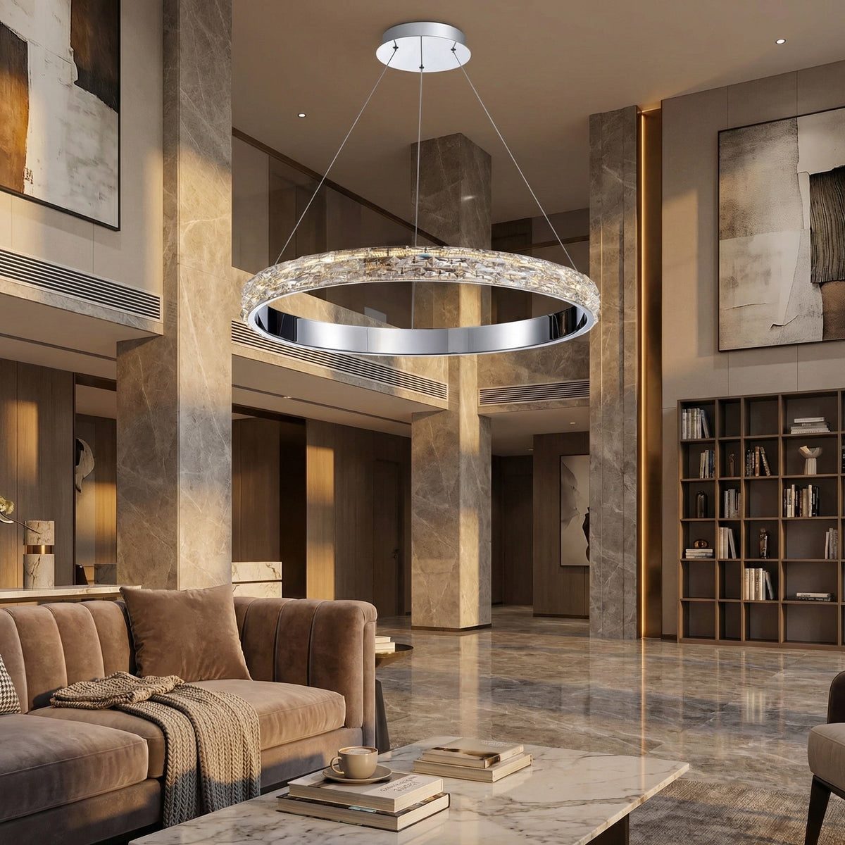 Yiosi Series Crystal Pendant Light Style L - scene-3