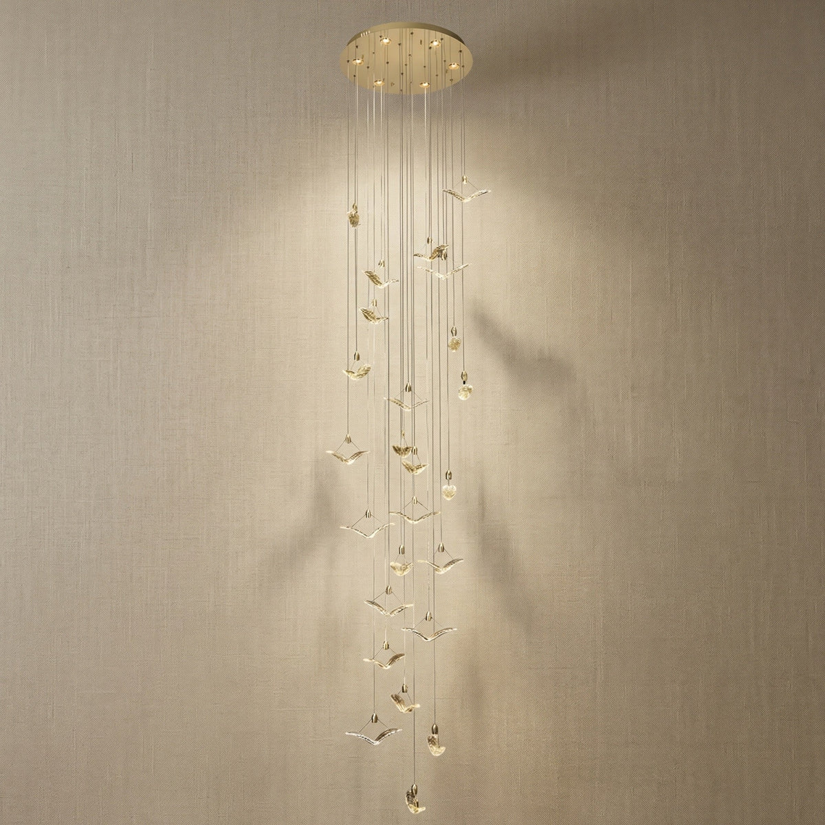 Yiosi Series Grand Cascading Glass Pendant Light Style A - 24" (Dia 600mm)