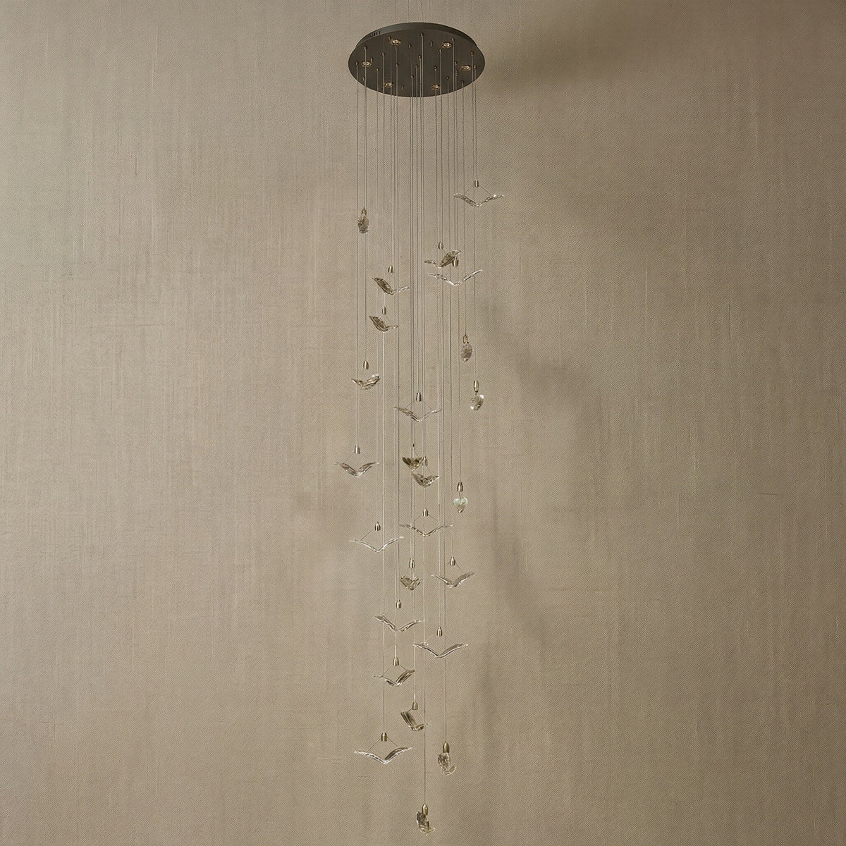 Yiosi Series Grand Cascading Glass Pendant Light Style A - dark