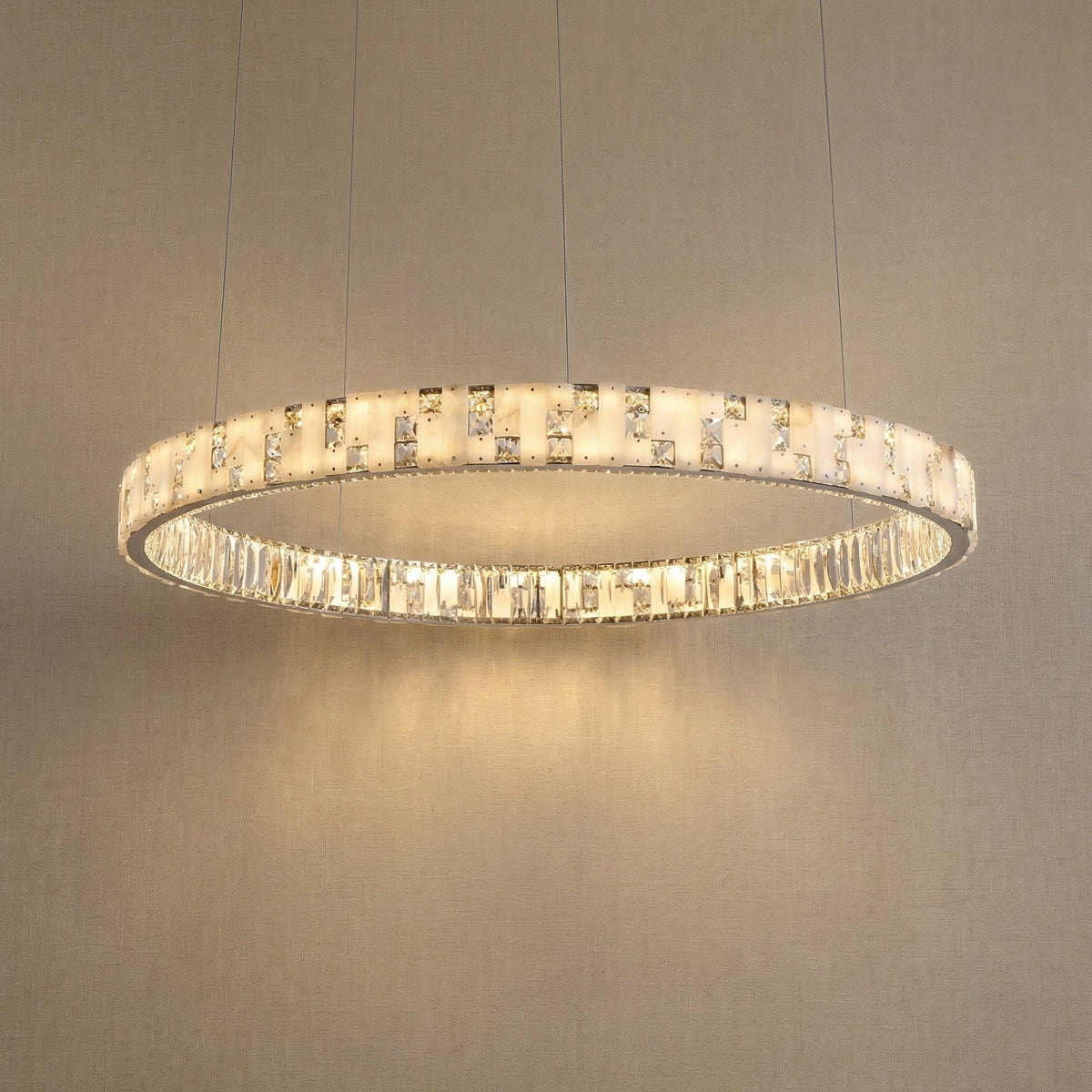 Yiosi Series Oval Crystal Pendant Light 52" - 23" (Dia 575mm)