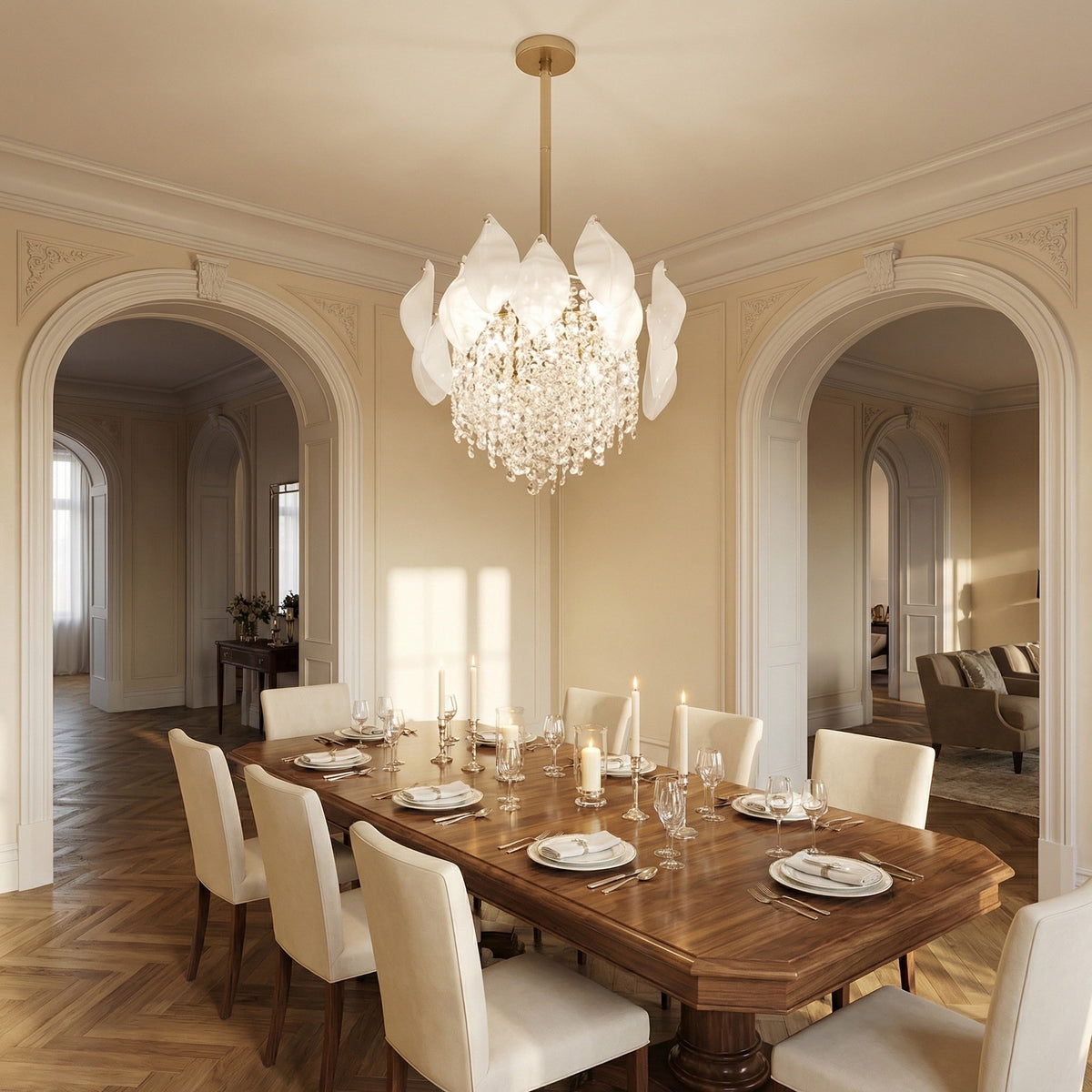 Yiosi Series Oval Glass Pendant Light 39" Style E - scene-2