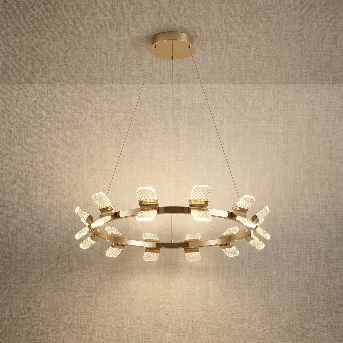 Ring Chandelier in champagne gold