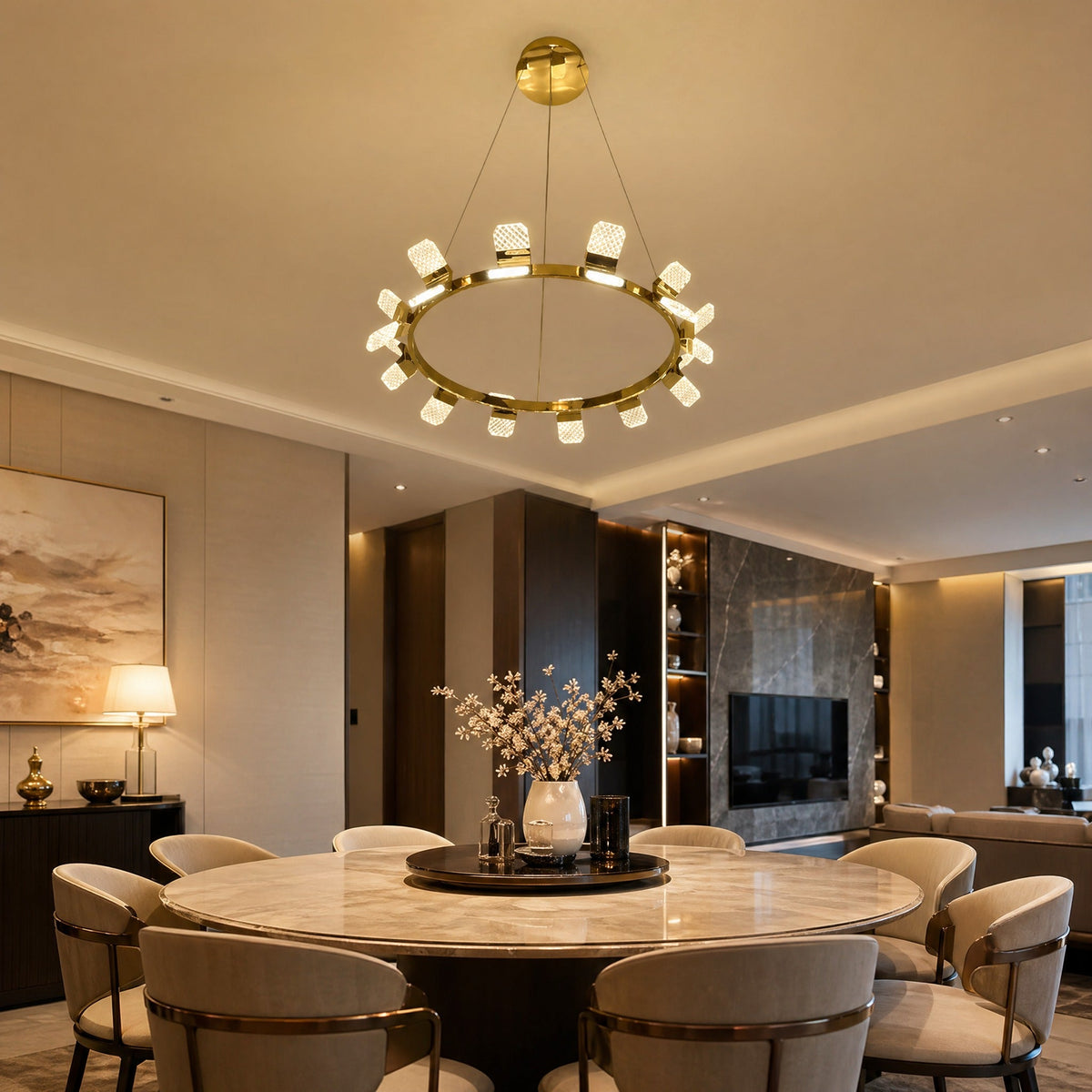 Ring Chandelier in a dining room