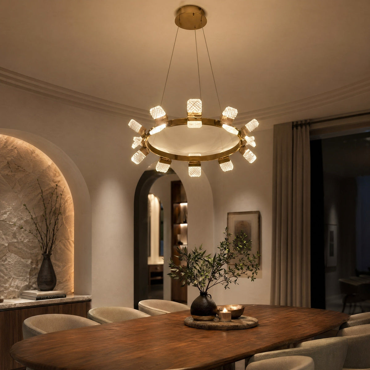 Ring Chandelier in a dining room