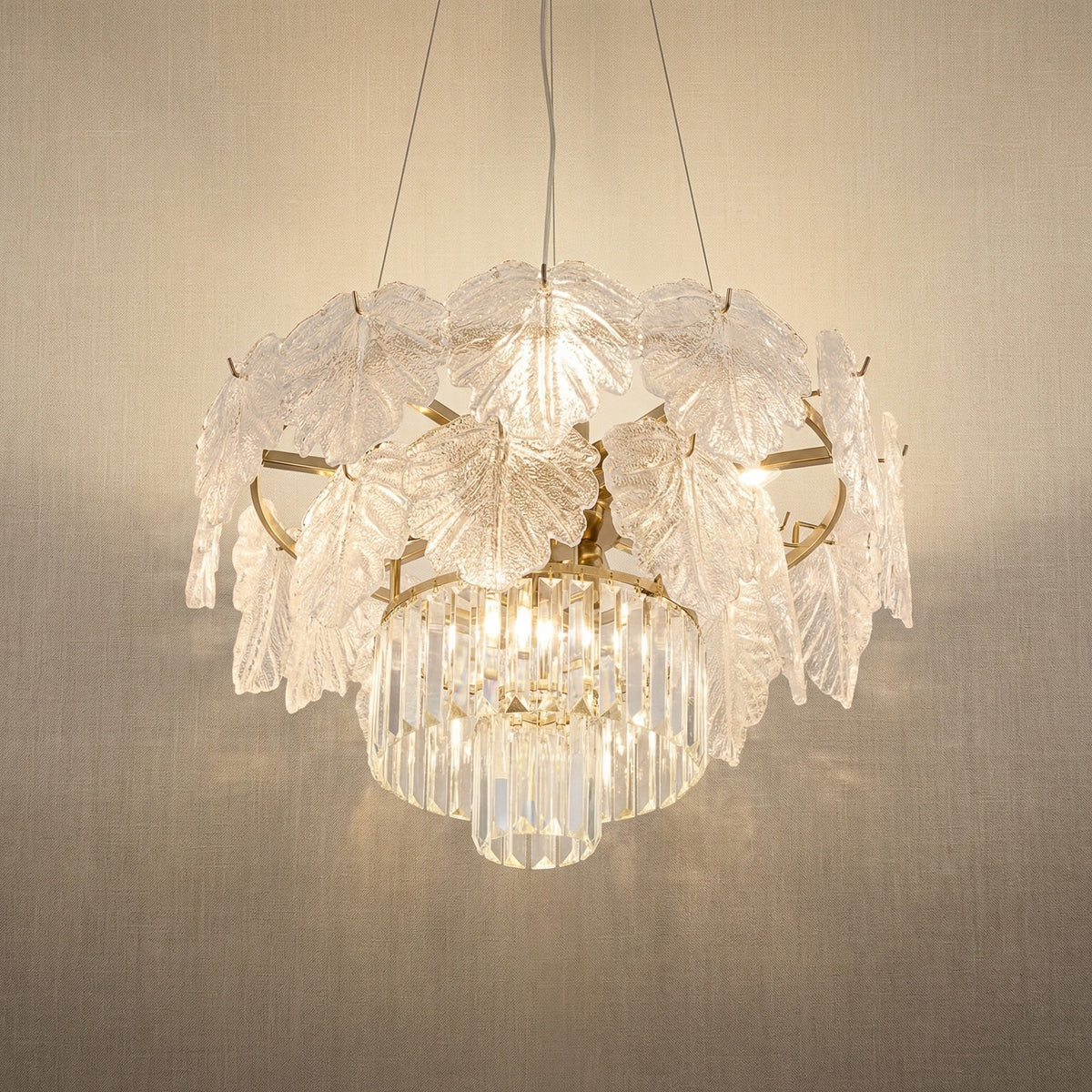 Crystal Contemporary Chandelier in champagne gold