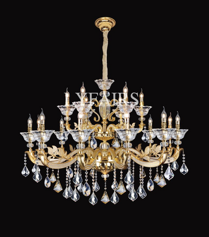 Eternal Baroque Revival Chandelier Series with Diamond-Inspired Crystal-Studded Light Arms