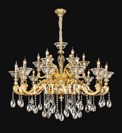 Baroque Revival Classical Brass Branches Candle Light Chandelier