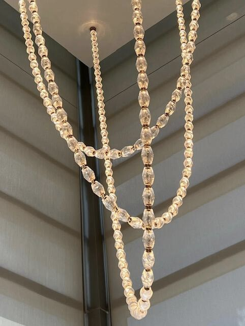 Creative Glass Pearl Necklace Pendnat Chandelier for Living/Dining Room/Staircase