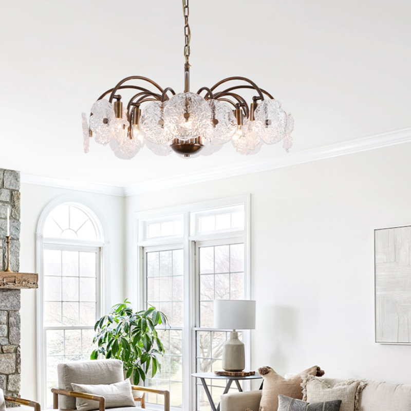 Lysan Vintage Glass Luxury Large Tiered Chandelier For Living Room